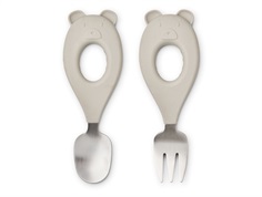 Liewood Mr Bear/sandy cutlery set Stanley (2-pack)